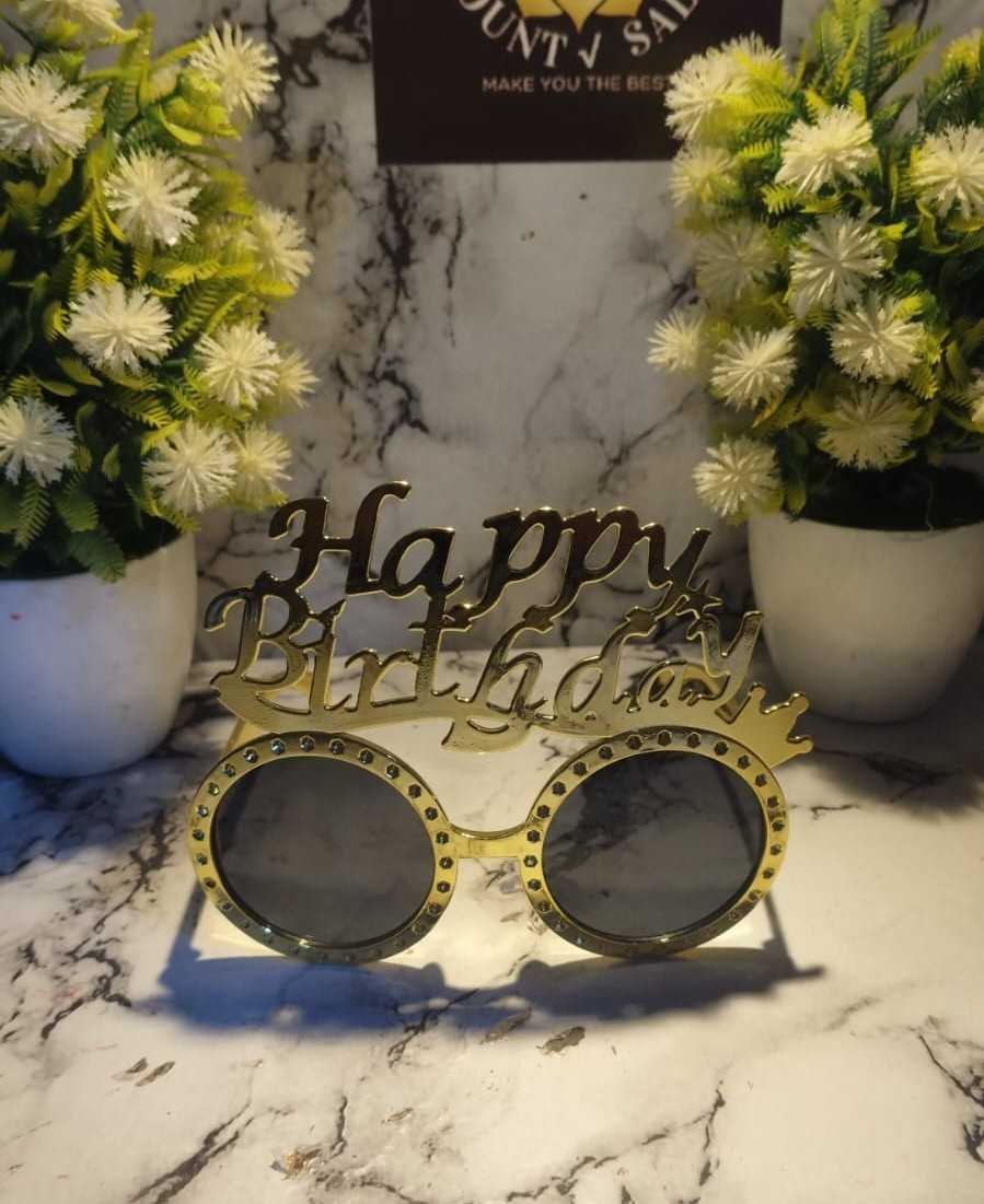 Happy Birthday Party Glasses-(Golden color)